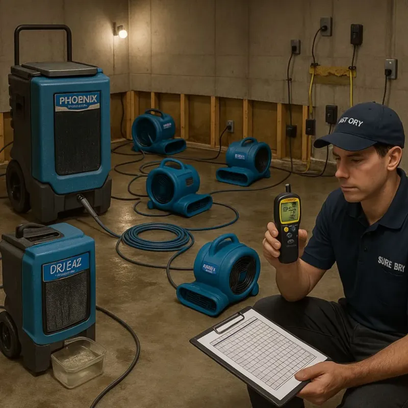 Structural Drying and Dehumidification process in Sherman, CT